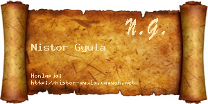 Nistor Gyula névjegykártya